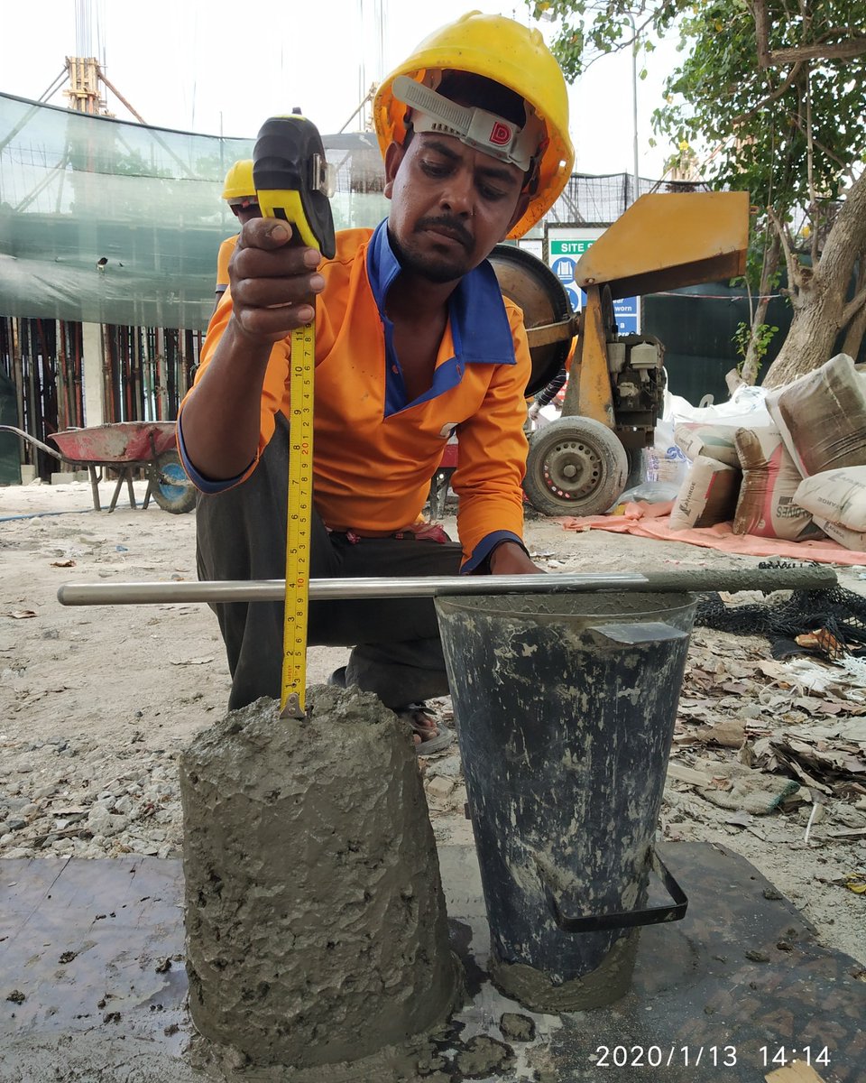 sjgroup_mv's tweet image. Concrete #SlumpTest is a standard and quick test to determine proportions of various ingredients for preparing concrete of desired consistency and workability.
#qualitycontrol
#concrete