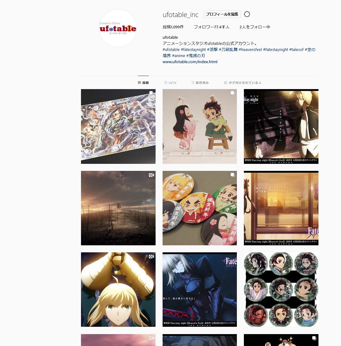 A List Of Ufotable S Photographs And Videos Whotwi Graphical Twitter Analysis