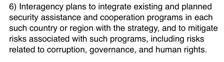 Little-noticed but very important : the latest Global Fragility Act language covers security assistance and the risk thereof in fragile states - a major gap in prior versions and a huge opportunity for reform. 

Great work @richmondpblake and co. 

#globalfragilityact