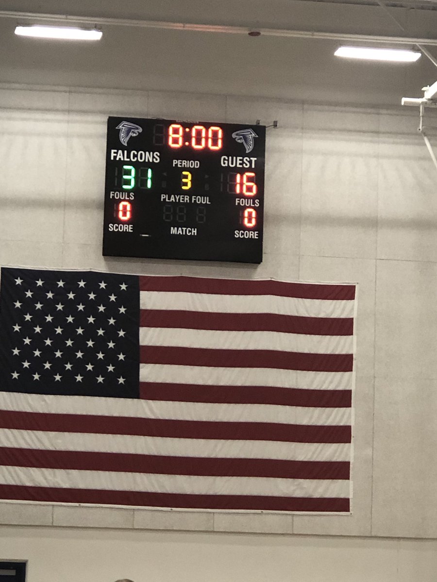 APHarkreader's tweet photo. Great job Falcons. Half time score. https://t.co/U4gZpQXbR0