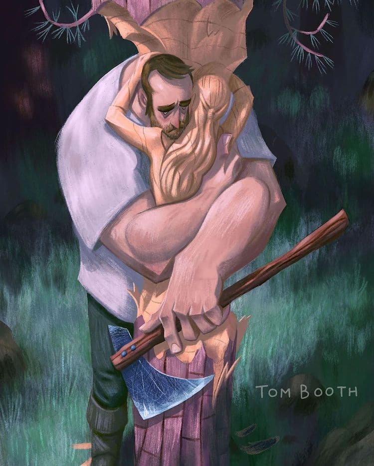 talenthouse's tweet photo. Beautiful #illustrations that tell a sad story of a #carpenter by artist #TomBooth. 😢
What do you think? 
(Instagram: @tomwilltell) https://t.co/0iOCLwg601