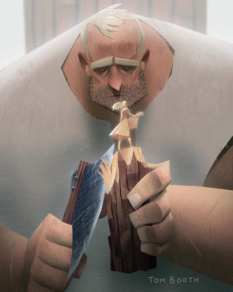 talenthouse's tweet photo. Beautiful #illustrations that tell a sad story of a #carpenter by artist #TomBooth. 😢
What do you think? 
(Instagram: @tomwilltell) https://t.co/0iOCLwg601