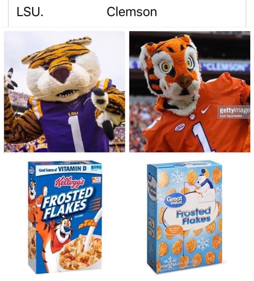 These Clemson Tiger mascot memes got me falling over laughing!! 