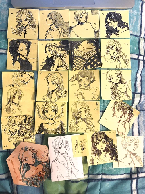 Been drawing/doodling on post-its!! 