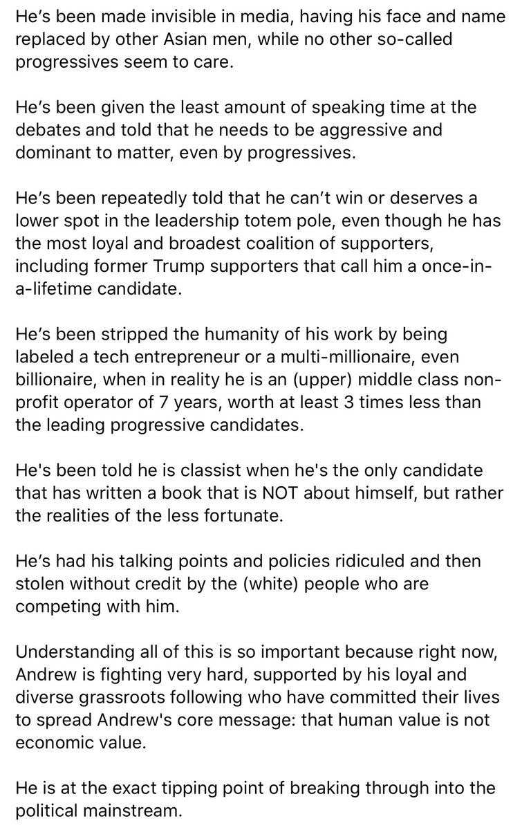 EricQuachSpeaks's tweet photo. This one really hits home — the best Facebook post I’ve ever read on @AndrewYang.

Read through it and share — this guy deserves it #YangGang! 

Link: https://t.co/HM9rAiH3Ub https://t.co/zwRVgdlY4C