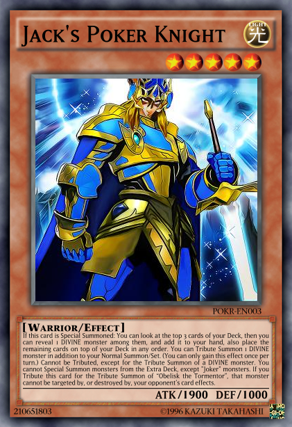 TheDuelLogs Poker Knight Archetype (1/2). A splashable engine for many  decks that allows them to add an Egyptian God or pretty impressive Fusion  Monster to their field.