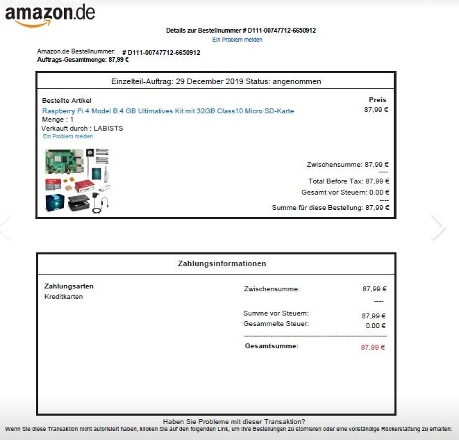 Arbeiterkammer's tweet image. ❌ ACHTUNG an alle Amazon-KundInnen ❌: Betrüger schicken derzeit dieses Mail aus. 👇 Darin steht, dass Sie gehackt und ein Kauf in Ihrem Namen abgeschlossen wurde. Man wird aufgefordert, den Kauf zu stornieren. Dabei werden Daten verlangt und dann passiert der eigentliche Hack!