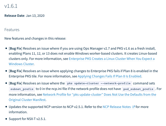 KeithRichardLee's tweet photo. VMware Enterprise PKS 1.6.1 is now available π Go get it!
This release brings support for #NSX-T 2.5.1 and a few bug fixes
RN: https://t.co/FuIM2Q8cmh
DL: https://t.co/vdQ9C4XLyH
#vExpert #VMwareTanzu #BuildRunManage #RunNSX https://t.co/kygGLUrOuD