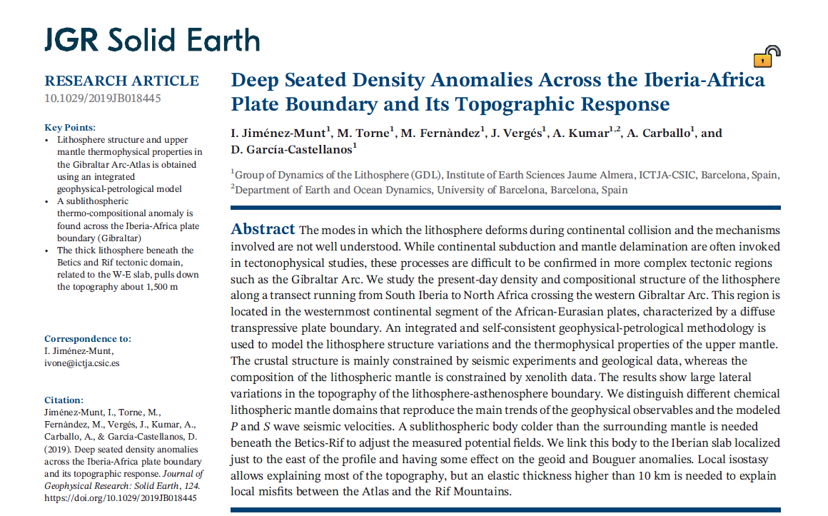 New ICTJA paper: Deep Seated Density Anomalies Across the Iberia-Africa Plate Boundary and Its Topographic Response hdl.handle.net/10261/197792  #openacces #openscience