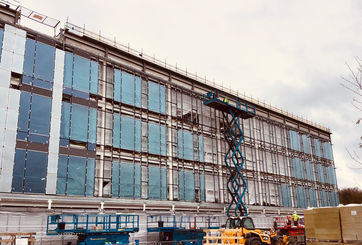 John9Carlin's tweet photo. Envelope works are progressing well over at out #LUSEP project in the Midlands. Curtain walling installation and cladding to the elevations as well as insulation to the hot melt roof system are currently underway. @Scape_Group @WatesGroup https://t.co/BPFIk8A7g5