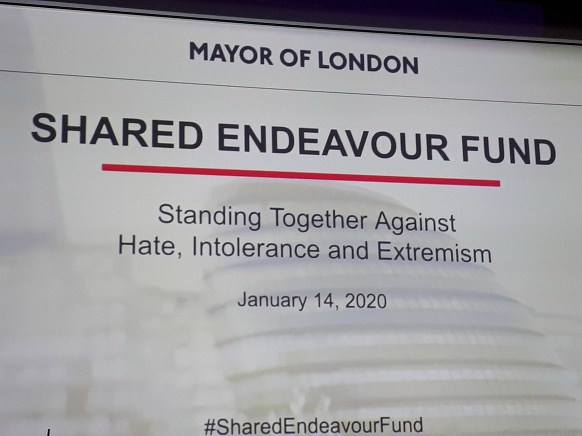 At the launch of the Mayor's #sharedendeavourfund on behalf of  @volunteering_uk promoting the role of its excellent volunteer-led youth social action in tackling hate and extremism