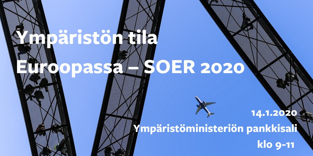 Kaikkien aikojen laajin #ympäristö​selvitys valmistui Euroopan ympäristökeskuksen <a href="/EUEnvironment/">EU EnvironmentAgency</a> ja tutkijayhteisön voimin. Mitä tällä tiedolla teemme? Seuraa keskustelua tänään klo 9-11 <a href="/yministerio/">Ympäristöministeriö</a>'ssä. ymparistotiedonfoorumi.fi/ympariston-til… #SOER2020