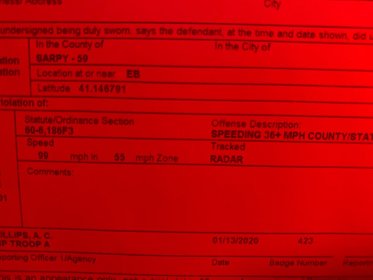 NSP_TroopA's tweet photo. Troopers just stopped this 2003 Toyota Corolla for traveling 99mph in a 55mph zone near 192nd and Highway 370.   Driver states he was just trying to get home.  Please make better choices than this driver.  #NSP423 https://t.co/omvvnBpzQx