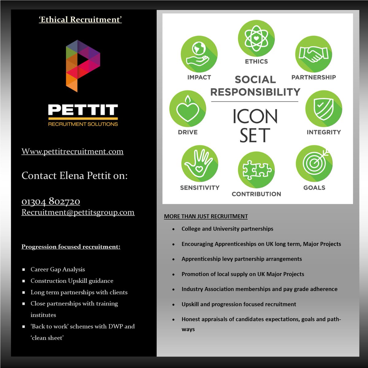 PettitSolutions's tweet photo. College course input, upskill arrangements and local supply initiatives are just a few examples of our company making 'social responsibility' high on our agenda in Business.
#CSR #Upskill #College #University #ContinuousImprovement https://t.co/GDadzxRUIg