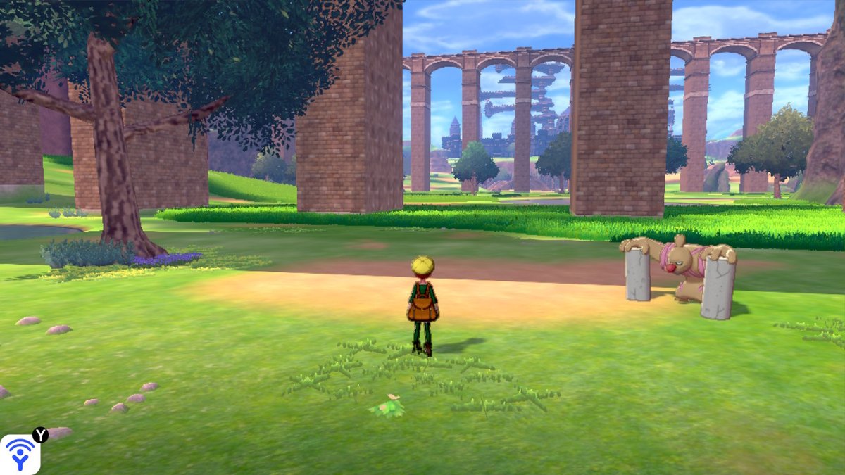 明日宮黎亜 ハシノマ原っぱの南端からエンジンリバーサイドの中央部にかけて エンジンシティはずれの橋の足元すぐ近くの部分はbgmがなくなるのがなんだか不気味です 無音エリアを挟んでワイルドエリアのbgmが替わります 無音なので図鑑を用いた鳴き声