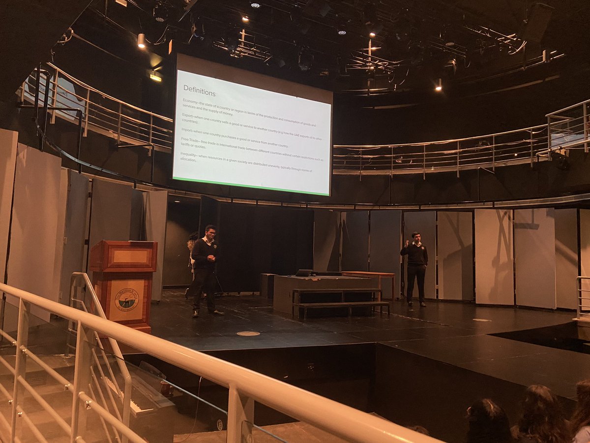 Sixth form Academic Scholars delivering an interactive lecture on trade to Y10 during MELs today.