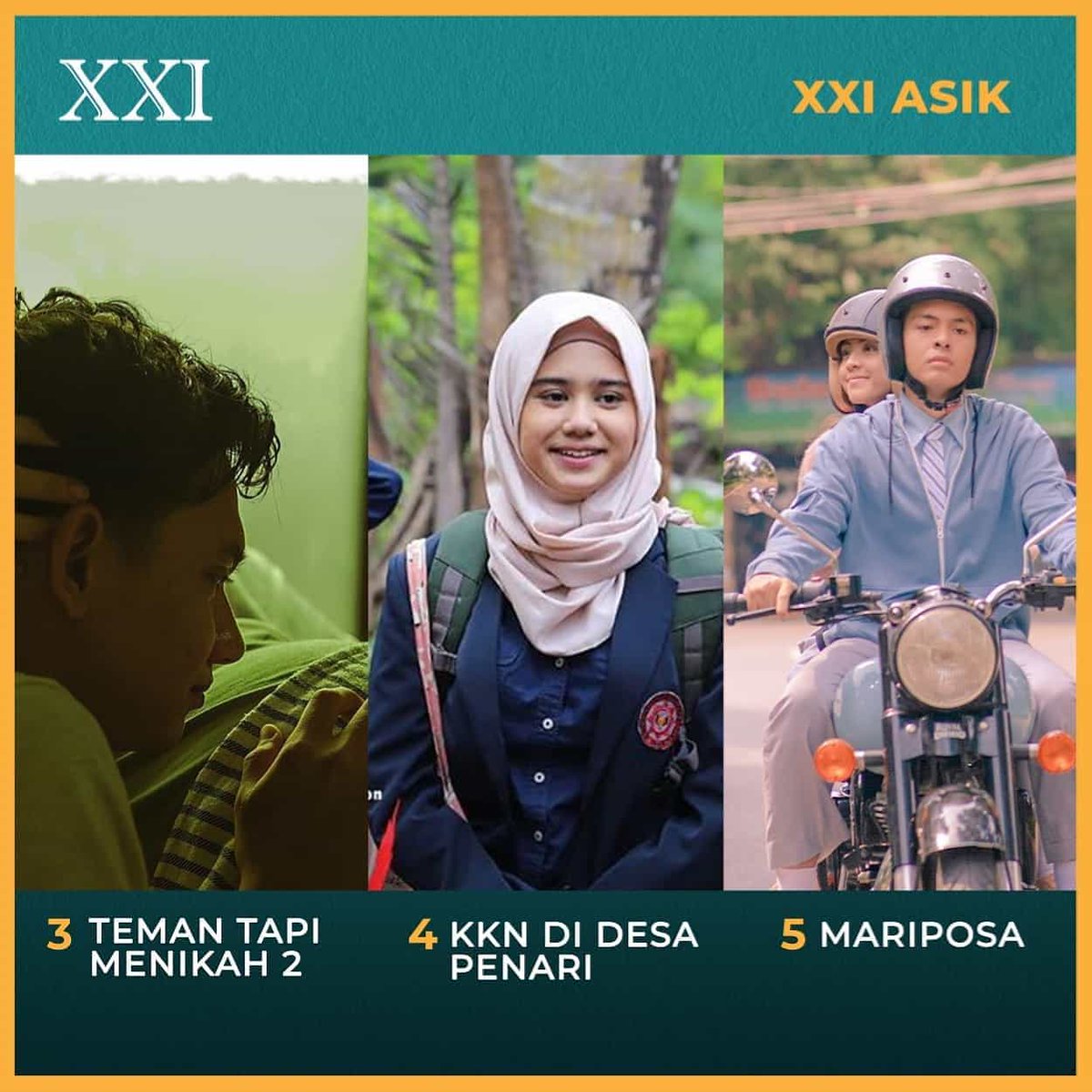 cinema21's tweet photo. Dari kelima film tersebut, mana nih yang palinh Sobat XXI tungguin? Reply yakk 😍 https://t.co/PACcIKAv2n