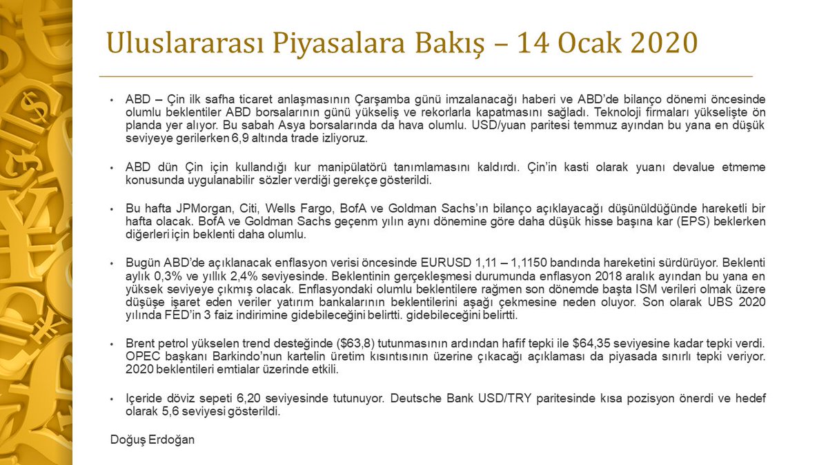 sisifosdogus's tweet image. Uluslararası Piyasalara Bakış - 14.01.2020
#tradedeal #techshares #OPEC #Brent #usdtry #EURUSD #Fed #eps