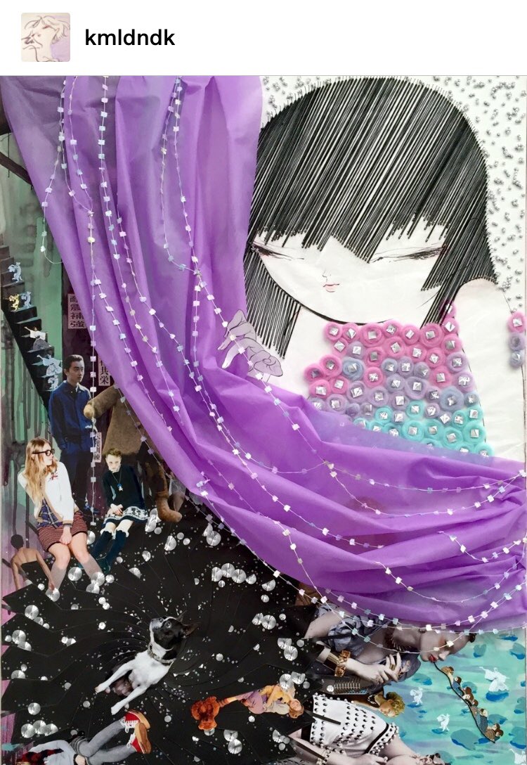 学生の時は絵面よりも異素材を組み合わせたり物質感みたいなところを色々試していたりしました。
ちゃんとした写真を撮ってなくて、卒業制作は大きすぎてもう手元にないのに細かく書き込んだディティールを何も写してなくて…過去の自分しっかり…?
記録はしっかり残しておいた方がいいです?
