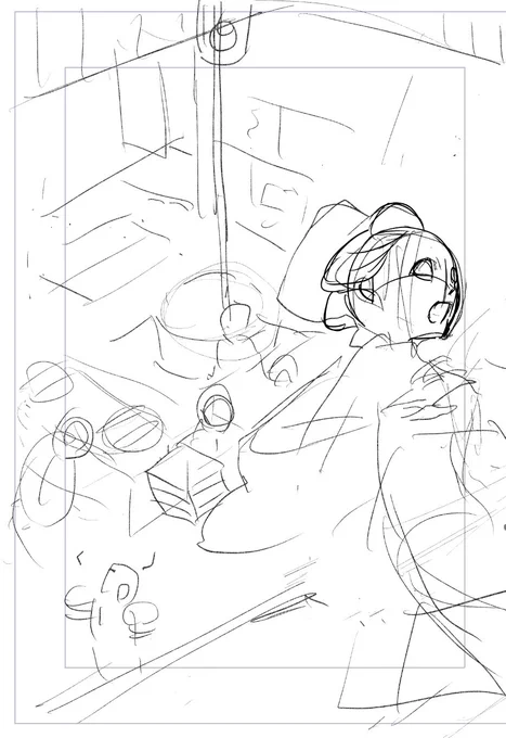着物柄は柄素材を描いたものをアシスタントさまに貼り付けてもらいます。この回は柄担当さん本当に大変だったと思います。 