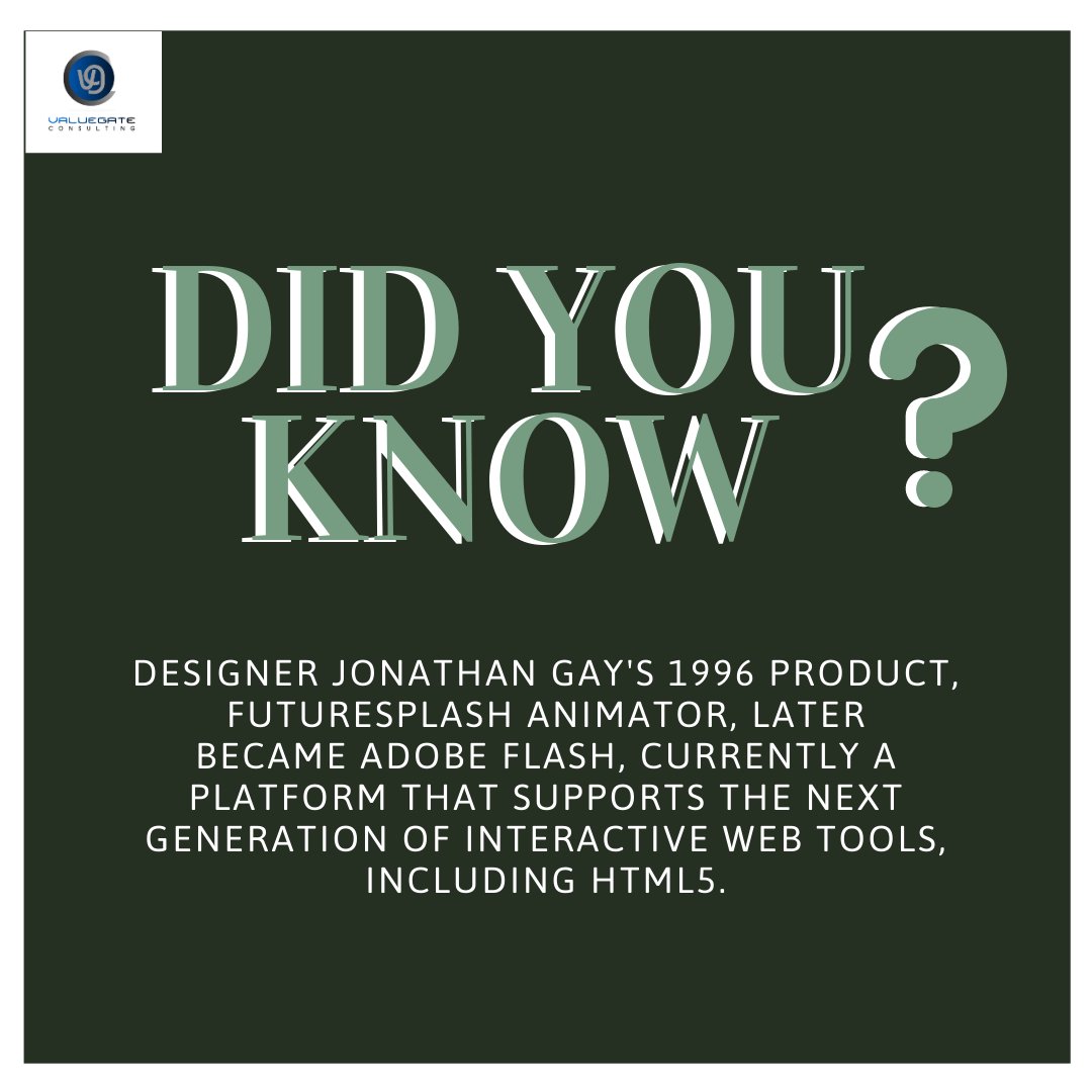 Value_Gate's tweet photo. Ever knew how Adobe Flash started? Check out our website for more: https://t.co/ghoSepe9PR #adobe #flash #did #you #know #technology #learning #valueadded #valuegate https://t.co/mTXjzlQgwq