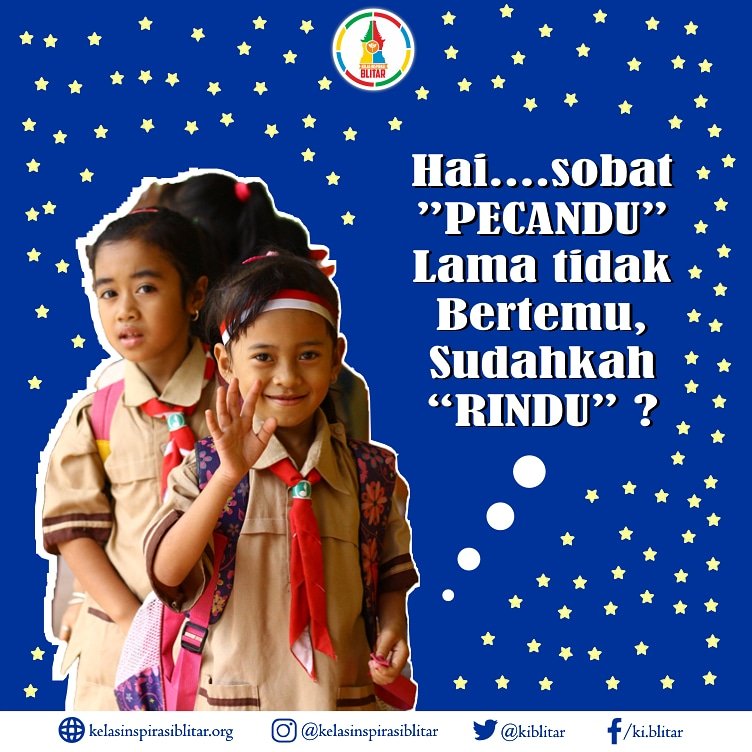 KIBlitar's tweet photo. Aloha, Sobat Pecandu! Sudah pada rindu, belum?

Sabar yaaa, menabung rindu dulu yuk 🤗 https://t.co/wirB6mSrPl