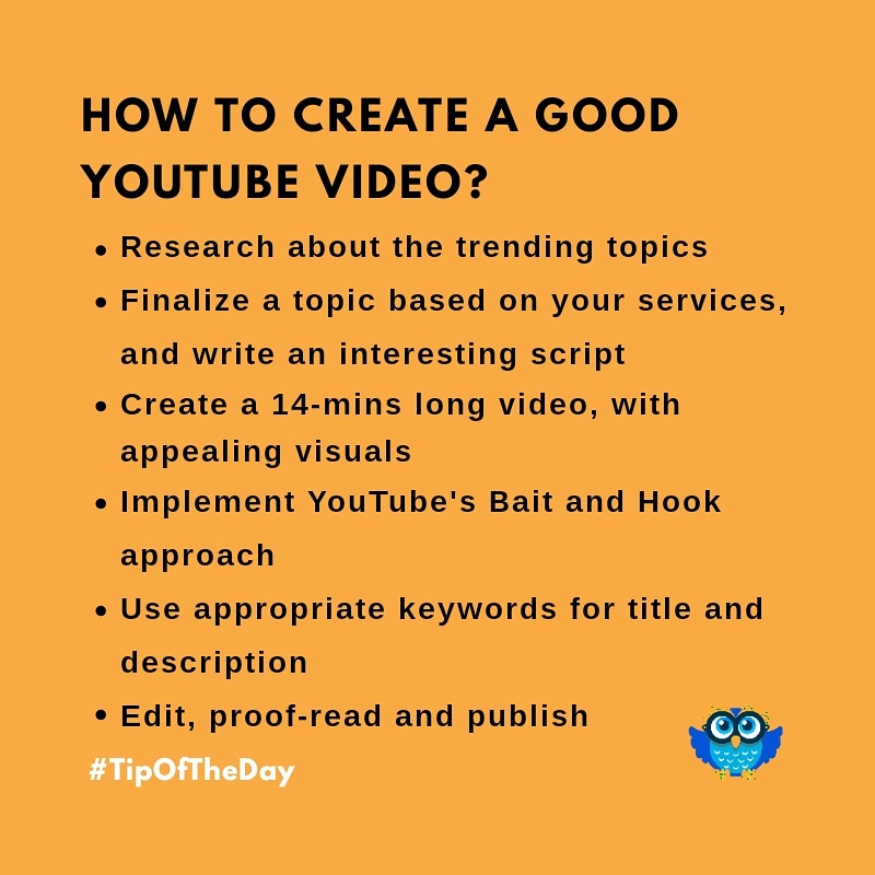 Increase the number of your YouTube subscribers with an intriguing video.

#DigitalOwl #TheWiseChoice #TipOfTheDay #YouTubevideos #HowToTips #IncreaseSubscribers #DigitalMarketingAgency #DigitalMarketingCompanyInIndia #DigitalMarketingConsultant