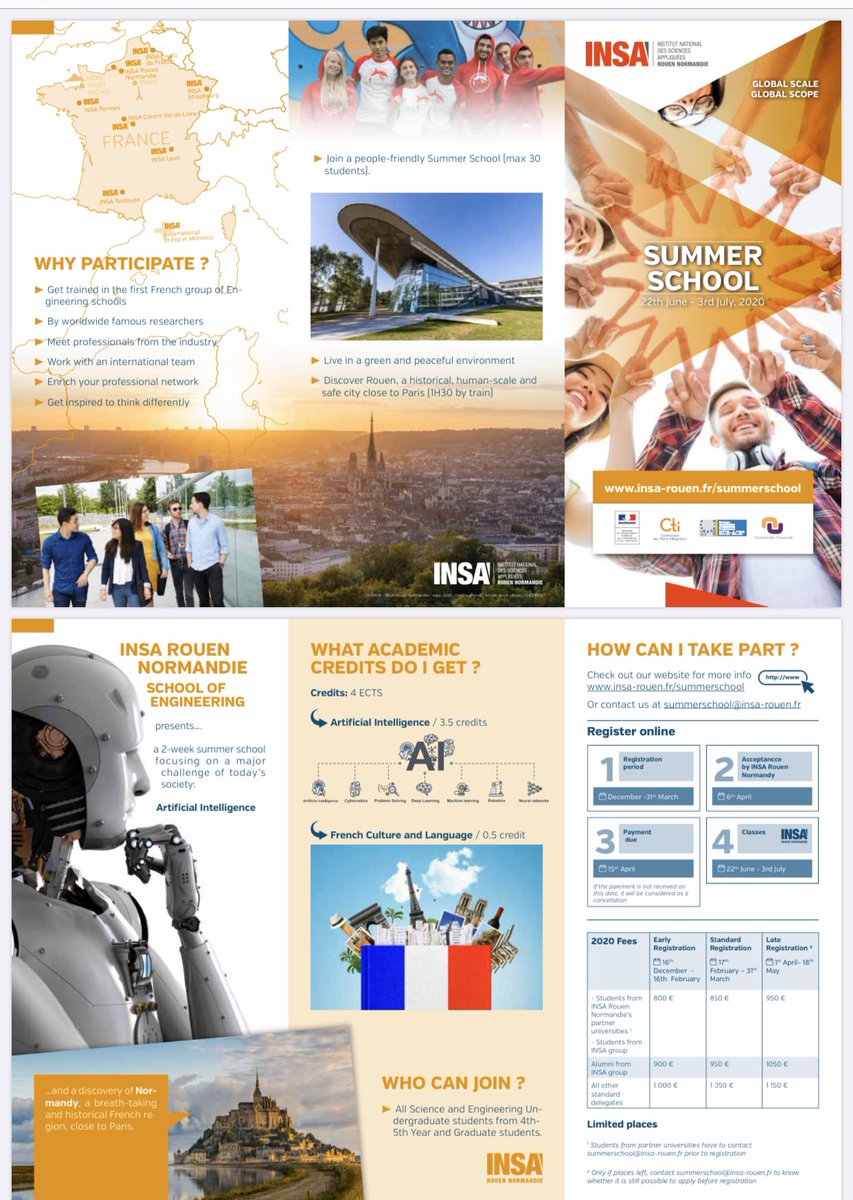 argevise's tweet photo. L'INSA Rouen Normandie ( @insarouen ) lance sa 1e Scientific Summer School, entièrement en anglais, sur le thème de l'Intelligence Artificielle ! https://t.co/0FzXFr9R9t
#insarouen #international #summerschool #artificialintelligence https://t.co/1VtywF2Fw8