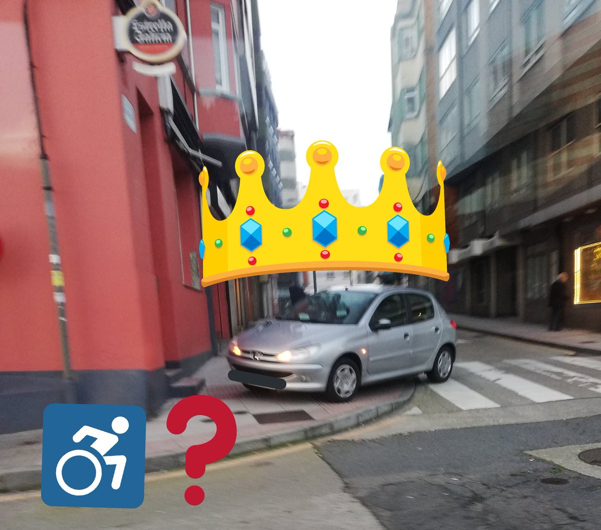 Civismo0's tweet photo. Por dónde paso? ♿❓ 
Es sólo un minutito 😤😤😤
@Policia_Coruna @inesreygarcia @idealgallego @COGAMI_Galicia @grumico1 @vozcoruna @laopinioncoruna @jorqueracaselas @mmartinez____ @BarriosdeCoruna @silcerino https://t.co/vzMMOlXNbx