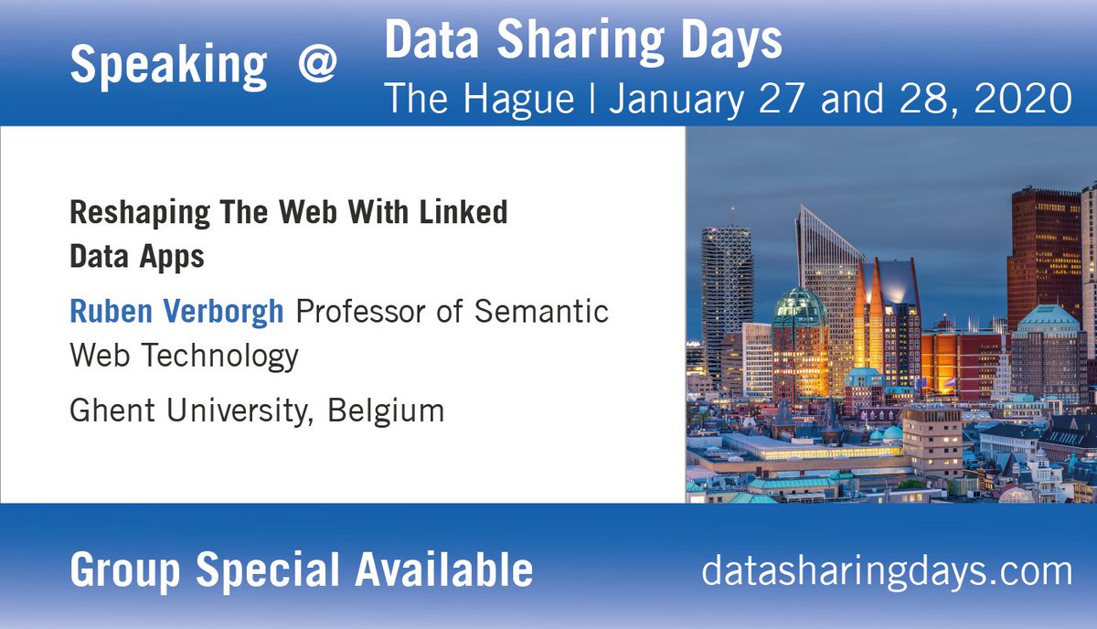 @RubenVerborgh, professor of #SemanticWeb technology at @ugent, putting back people in control of where they store their #Data with the Solid ecosystem at the @DataSharingDays in The Hague on Jan 27 and 28, 2020. Agenda: datasharingdays.com #DSDTheHague @ThePaypers