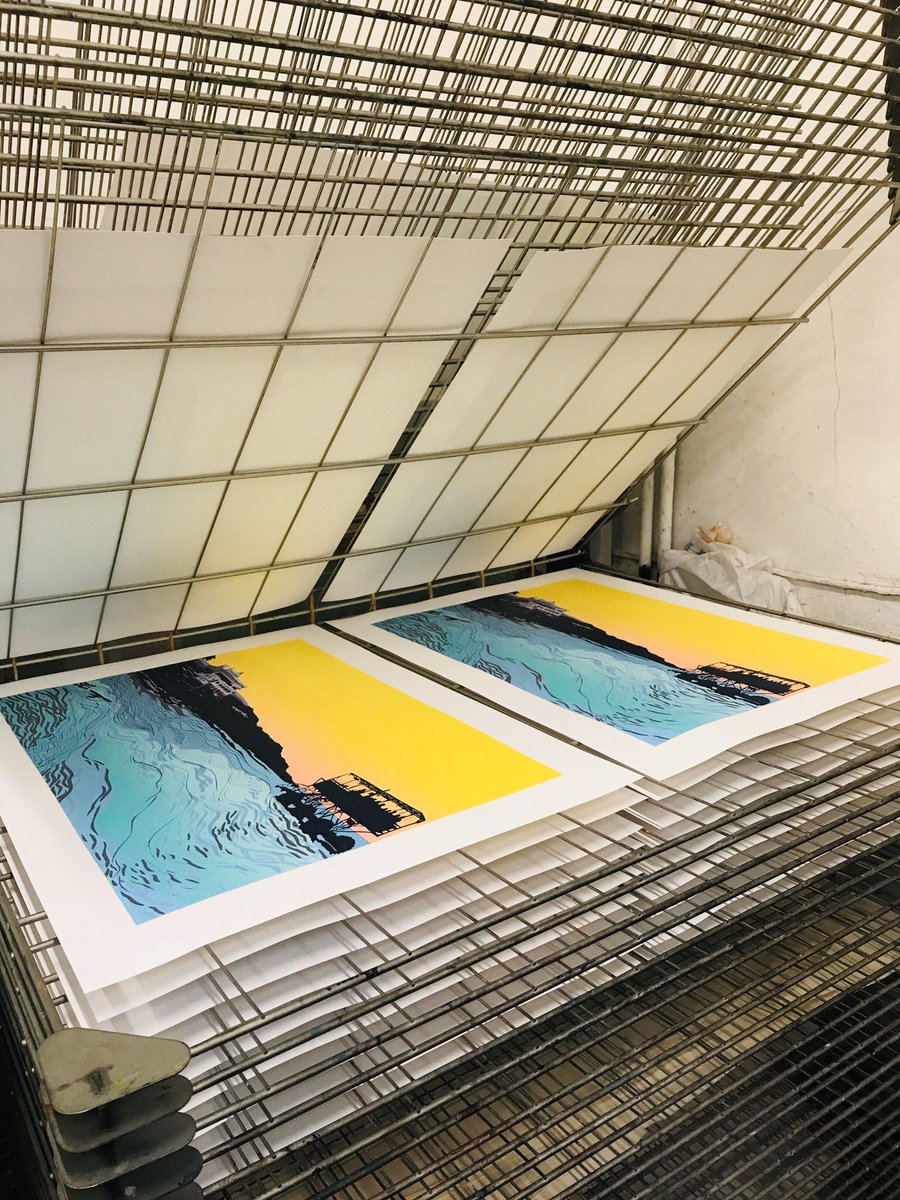 My first finished edition in 2020 #BurghIsland #Devon <a href="/wyprintworkshop/">West Yorkshire Print Workshop</a> <a href="/artistsWYPW/">artists@wypw</a> #printmaking #linocut #HappyTuesday