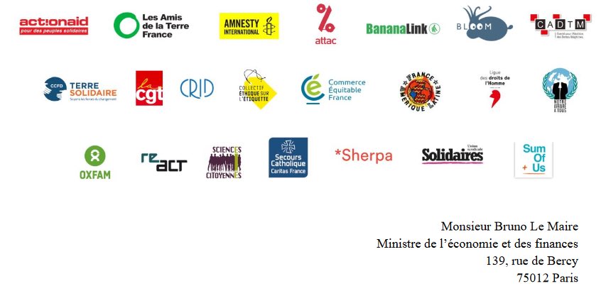 Collectif_ESE's tweet photo. Monsieur @BrunoLeMaire : pour la nouvelle année, avec 21 associations, nous demandons à recevoir la liste des entreprises concernées par la loi sur le devoir de vigilance. C'est une urgence en 2020 et votre devoir.
#devoirdevigilance
➡️ https://t.co/4NTmzLjJlH https://t.co/BP7XLr2sxe