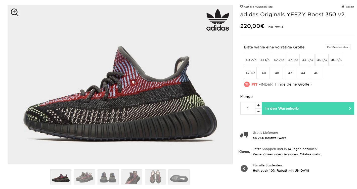 Basket ADIDAS YEEZY BOOST 350 V2 Yecheil Reflective
