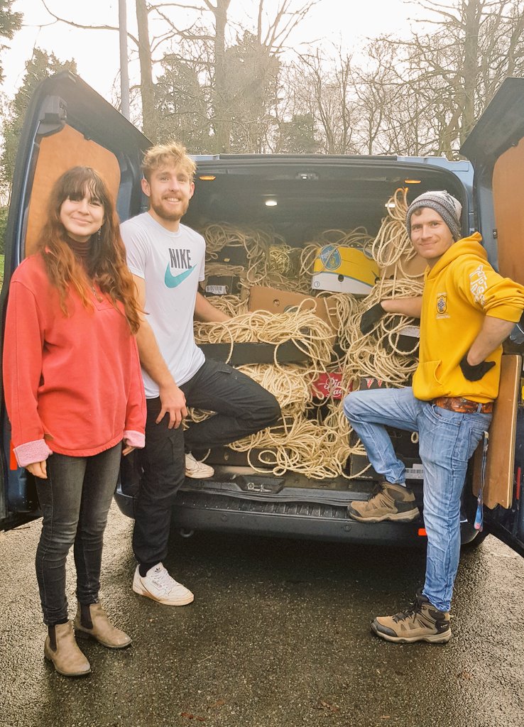 This is what 5.5 km of rope and 5500 bags of sand in the back of a van with a happy team looks like!

#seagrass #restoration 

#Progress 🌱