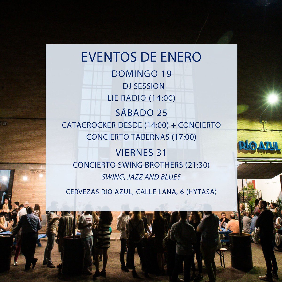 Ya arrancó el 2020 y estos son los eventos que tenemos en Río Azul este mes de enero!!
De momento este domingo 19 al medio día sesión DJ con @lieradio y nuestro Esteban!
Contamos contigo!