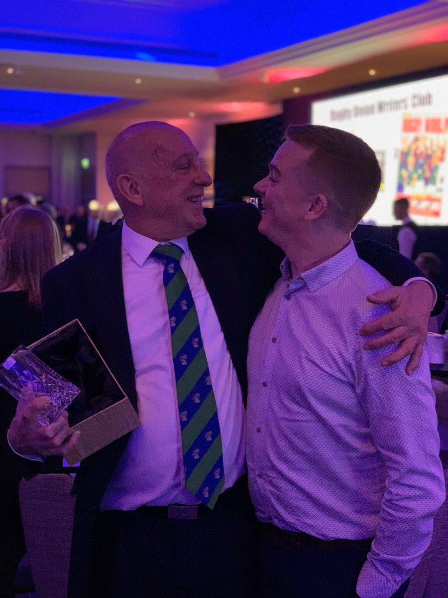 nickheathsport's tweet photo. Nothing like making a gay Lord cry to start your evening. A wonderful night at the @RUWCOfficial dinner as the @KXSteelers Lord Hayward OBE was recognised for his role in founding the club. My thanks to all on #table27 for a super evening. ๐ณ๏ธโ๐ https://t.co/1vteZUDPaX
