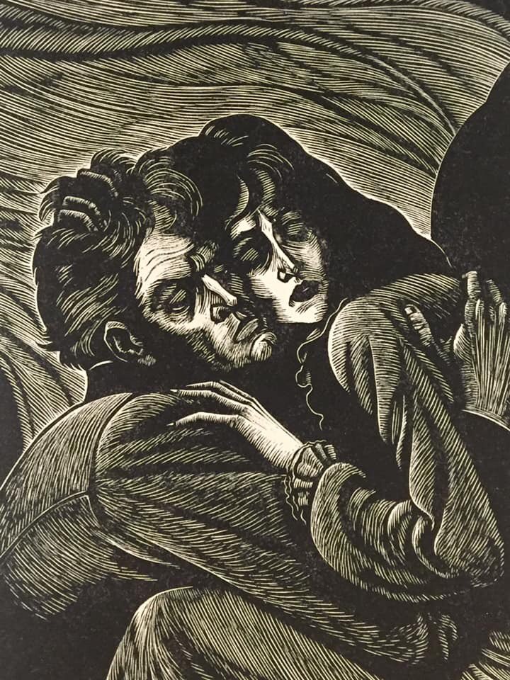 Wood engraving by Fitz Eichenberg. Our favourite Wuthering Heights edition ever! Guess this is exactly what Emily Brontë had in mind.. #Brontë #illustrationart