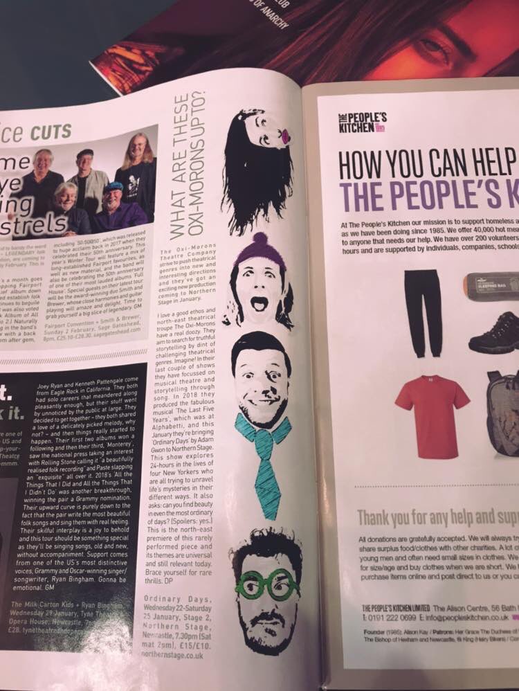 OxiMoronsTC's tweet image. Catch us in the January edition of @the_Crack magazine! We open a week tomorrow - still time to grab a ticket! 

northernstage.co.uk/Event/ordinary…