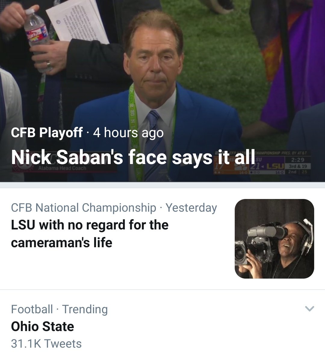 LishaMosure's tweet photo. So #lsufootball wins the #NationalChampionshipGame and #OhioState is what is trending! Gotta love it #BuckeyeNation!
#GoBucks At least Karma was served tonight in #NewOrleans! #LSUvCLEM https://t.co/kaTsnmdFLU