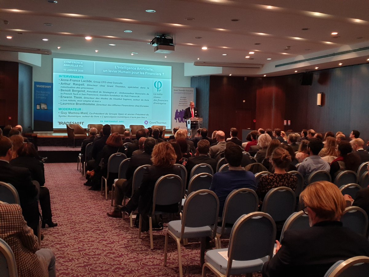 GTExecutive's tweet photo. #GrandeConférenceFi+
« L’intelligence artificielle, un levier humain pour les financiers ?"
Présenté par Grant Thornton @JacquesBonnafont.
La finance, garante de la fiabilité de l’entreprise, peut la transformer avec de l’Intelligence humaine Augmentée. 
https://t.co/bunbuc8TER https://t.co/2nrKSGtzgZ