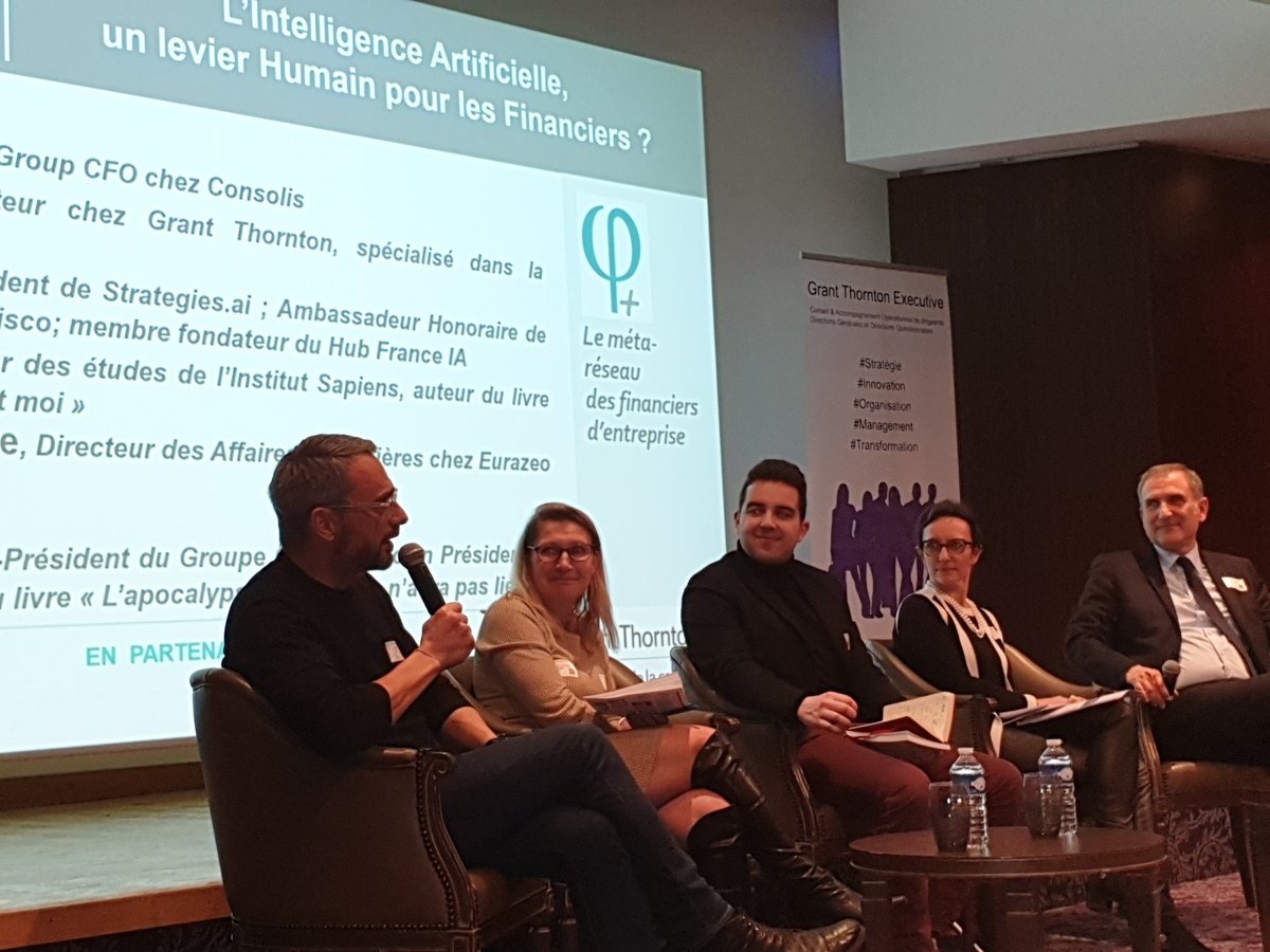 #GrandeConférenceFi+
« L’intelligence artificielle, un levier humain pour les financiers ?"
Présenté par Grant Thornton @JacquesBonnafont.
La finance, garante de la fiabilité de l’entreprise, peut la transformer avec de l’Intelligence humaine Augmentée. 
bit.ly/36Y31s8