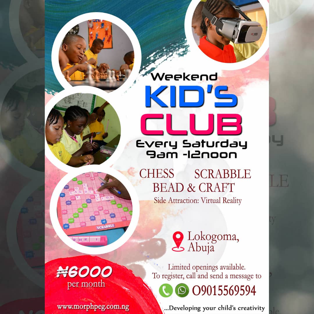 Introducing Abuja's most creative and educational kids #WeekendClub

Sign up your wards today