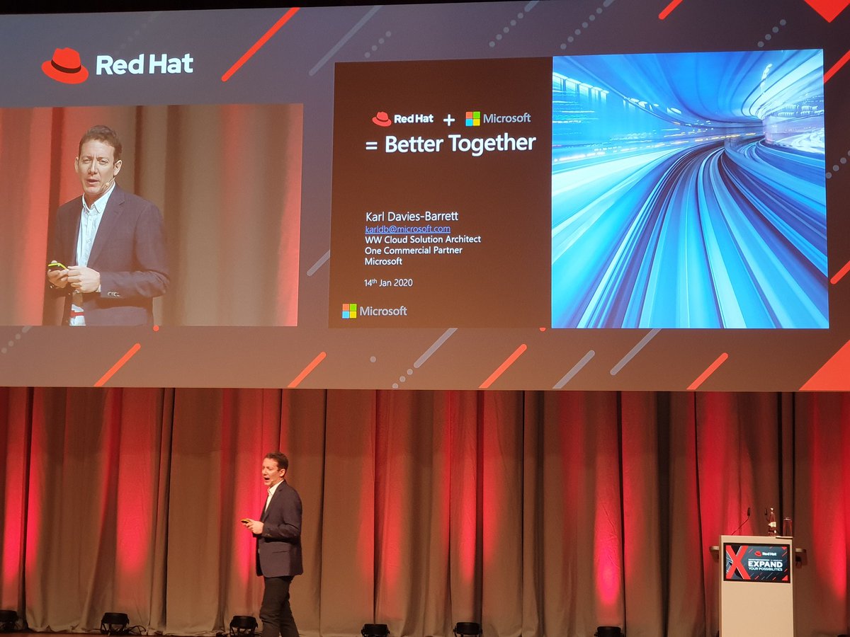 oGSentreiber's tweet photo. Extrem partnering... together we are better #RedHat #Microsoft  #RedHatForumDarmstadt https://t.co/b8GHIEvuea