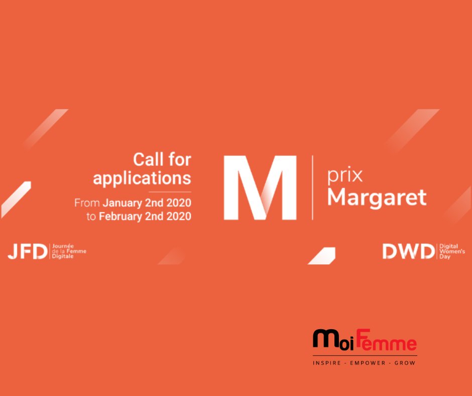 MoiFemmeOrg's tweet photo. Digital women entrepreneurs and intrapreneurs from Africa, are you looking for a business accelerator program valued for €1M? 
Apply to les Margaret Award by completing this short form up to 02/02/2020. 
https://t.co/AhIjvbeyNt

▪▪▪▪▪▪
#moifemmeAfr
Inspire - Empower - Grow https://t.co/UEWPS0gA6S