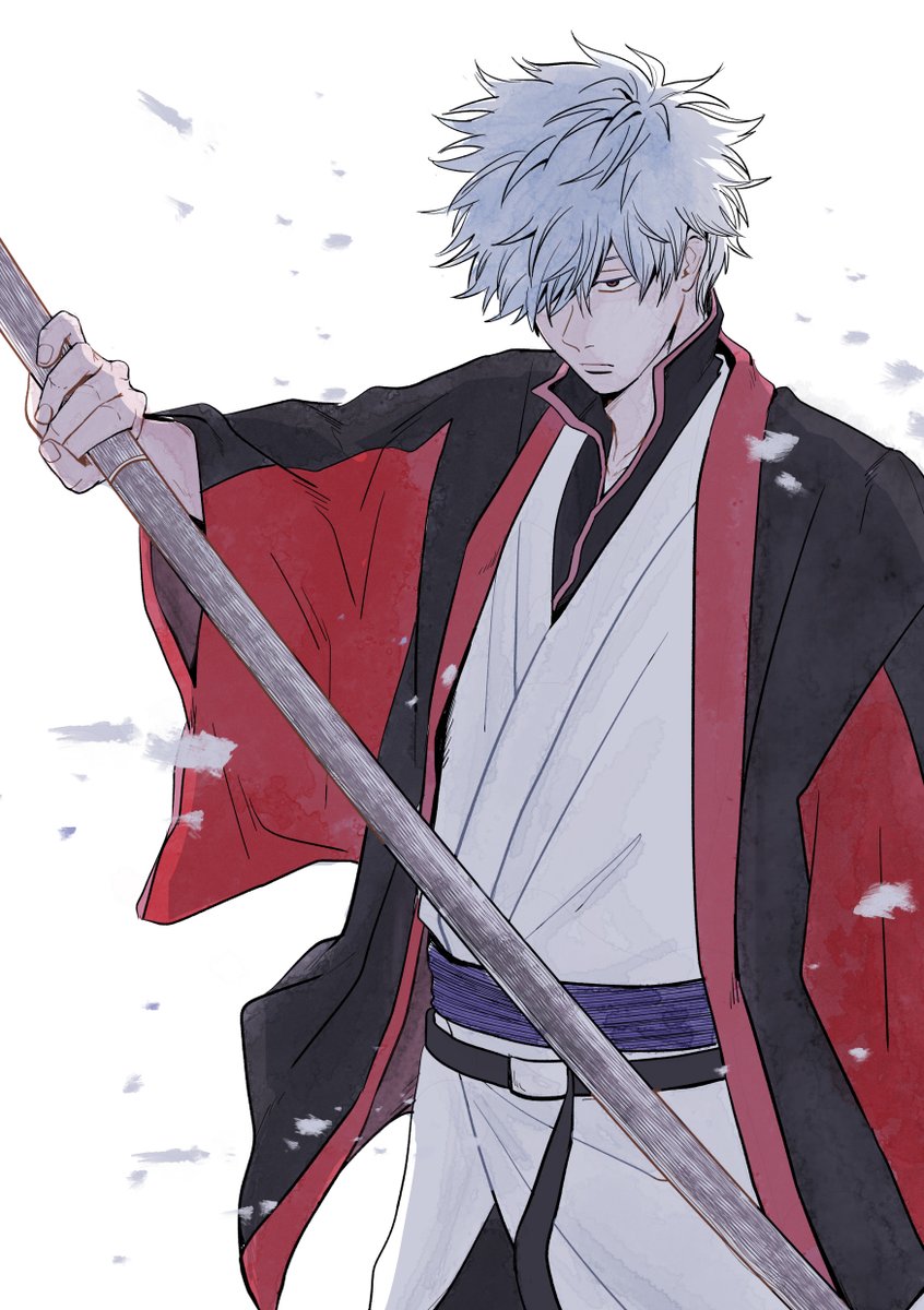 sakata gintoki male focus 1boy solo japanese clothes weapon kimono sword  illustration images