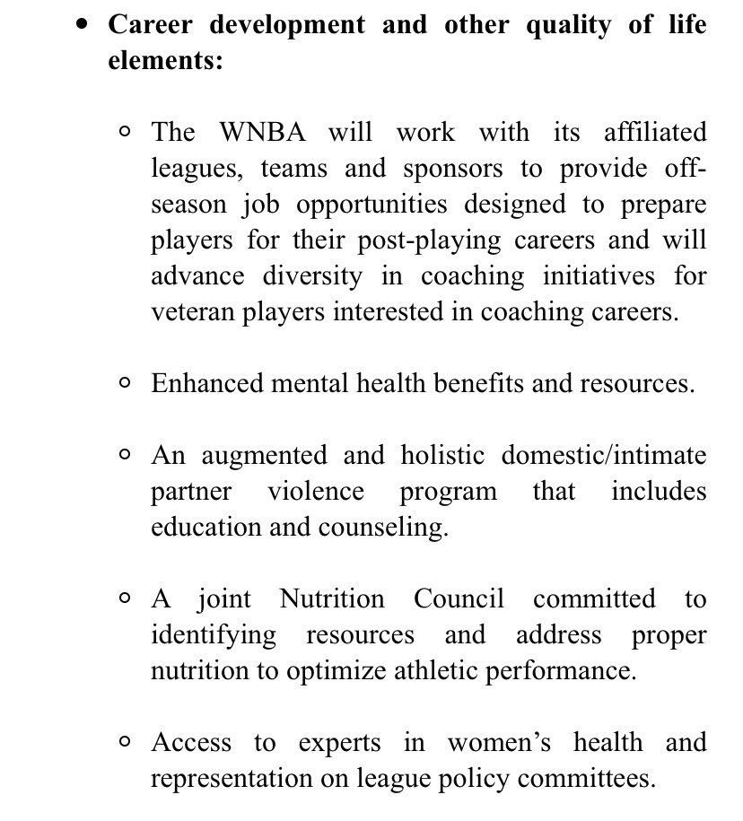 RulingSports's tweet photo. BREAKING: The WNBA and WNBA Players Association have reached a tentative 8-year collective bargaining agreement. Key elements in the pictures below. For the first time, average cash compensation of WNBA players will exceed six figures. https://t.co/0OuUj5YT8x