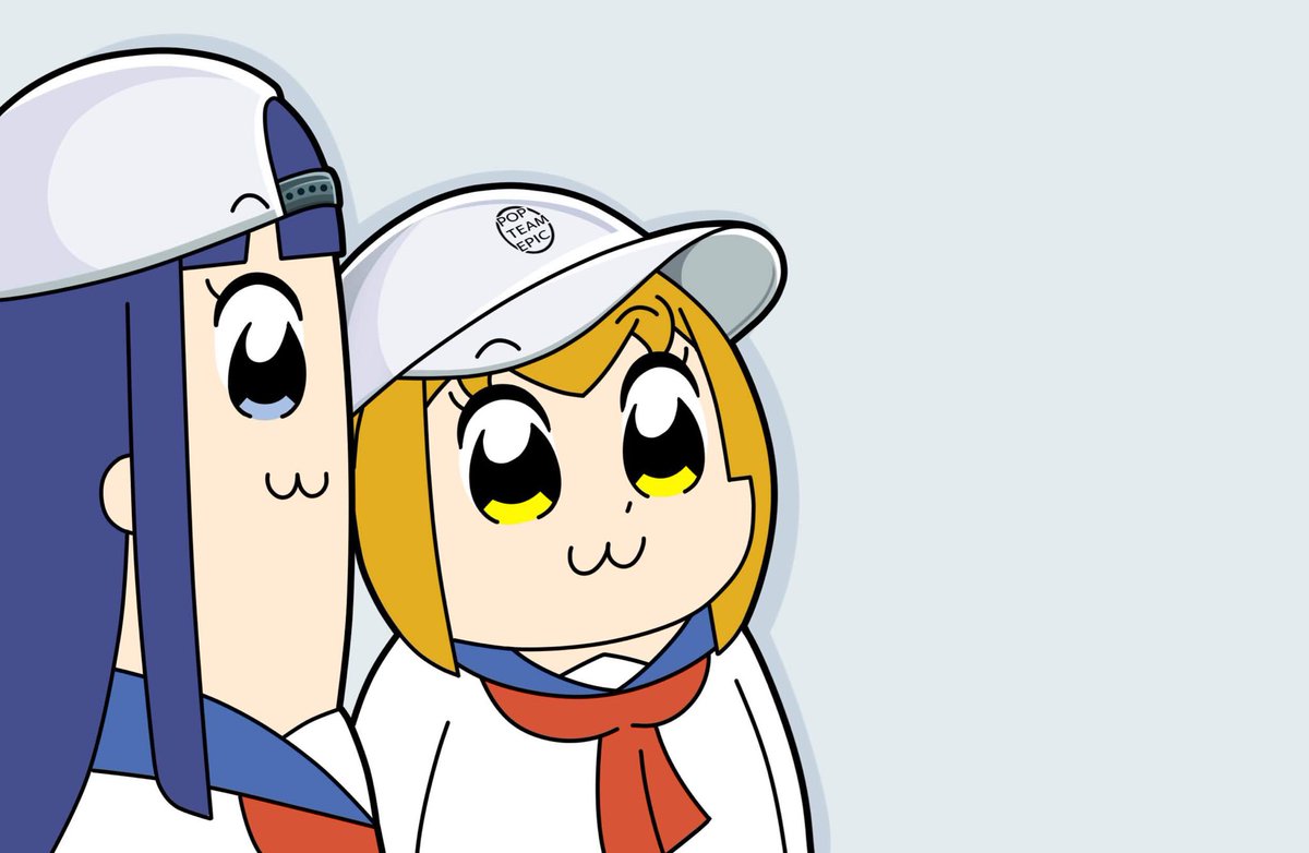 pipimi ,popuko multiple girls 2girls baseball cap blue hair :3 hat yellow eyes  illustration images