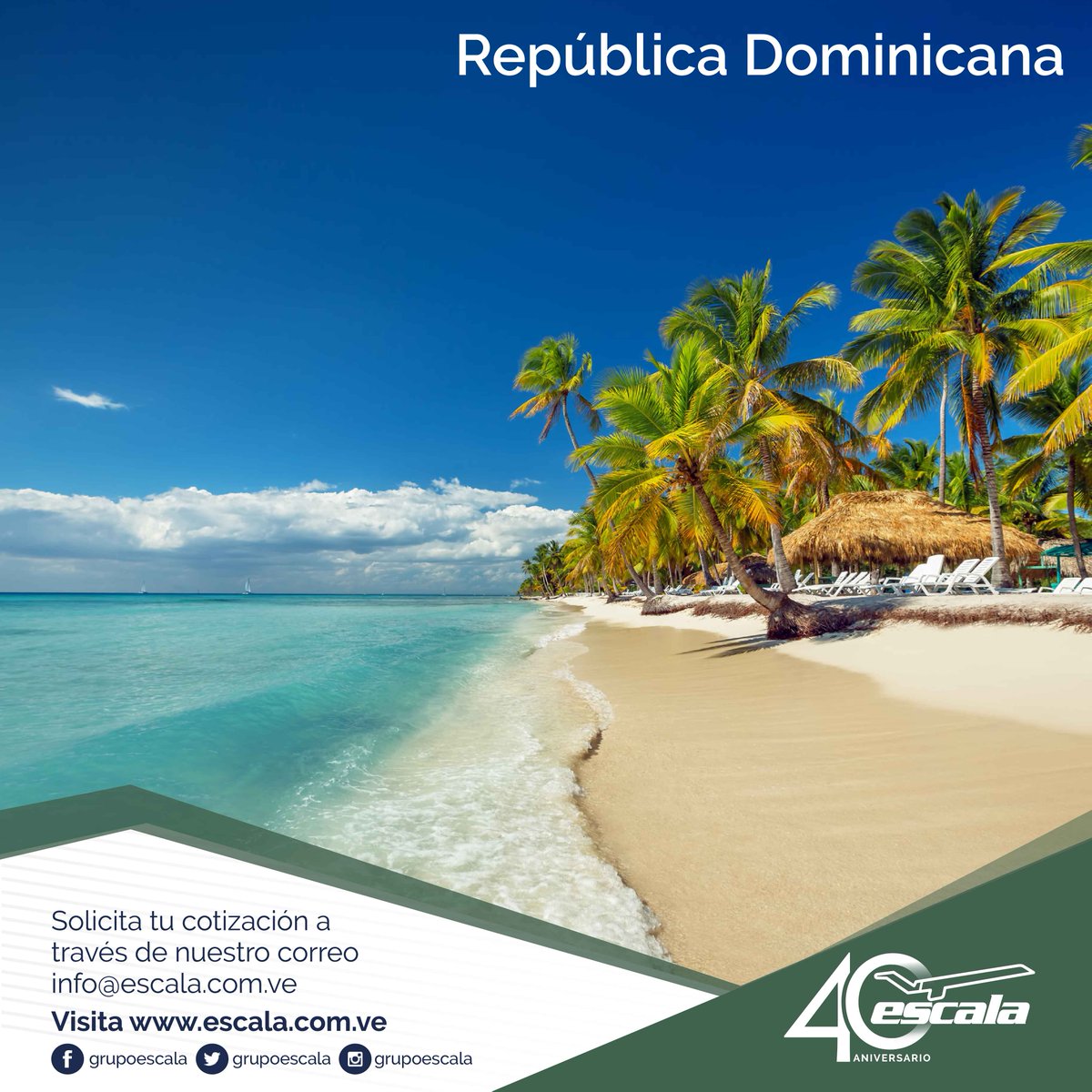 GrupoEscala's tweet photo. República Dominicana lo tiene todo!!! Solicita tu reservación a través de info@escala.com.ve https://t.co/KGlasWGXTz