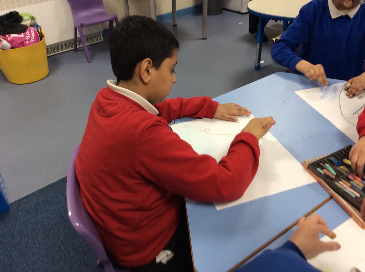 DEPschool's tweet photo. Sharks having fun creating landscape pictures of Mount Fuji using pastels. #topicfun #japan https://t.co/mIcvQjeVvz