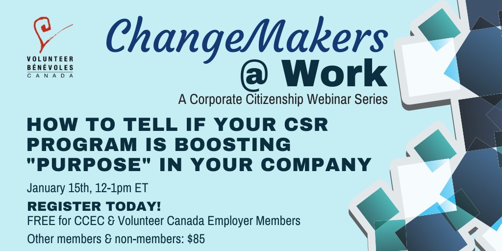 VolunteerCanada's tweet photo. There is one day left to register for our webinar with @BeaBoccalandro. Kick off the New Year to better boost purpose in your company!
https://t.co/eiVyFrVVEw
#CSR #HR #SDGs #profitswithpurpose https://t.co/a3XAD7woKL